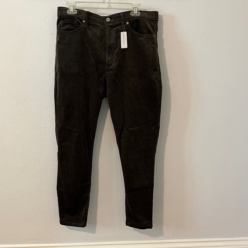 Banana Republic High Rise Skinny Ankle Brown Corduroy Pants